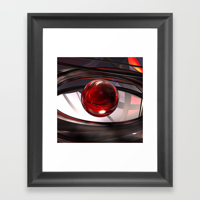 Abstract Red Framed Art Print