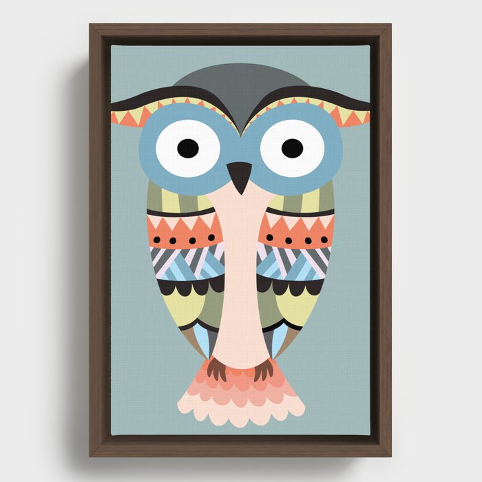 tribal owl Framed Canvas