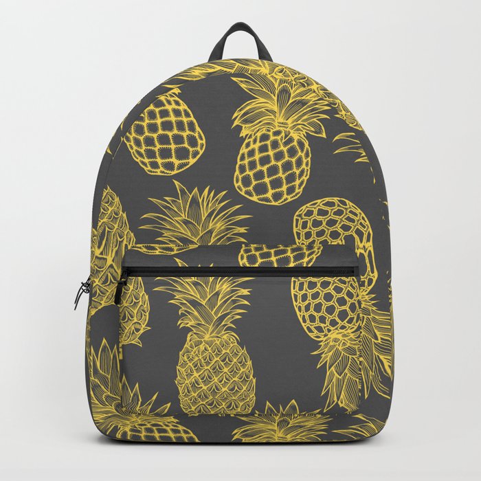 Fresh Pineapples Gray & Yellow Backpack