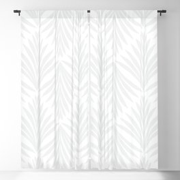 Modern Soft Gray Leaves Silver Pattern  Blackout Curtain
