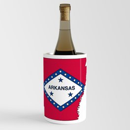 Arkansas Map with Arkansan Flag Wine Chiller