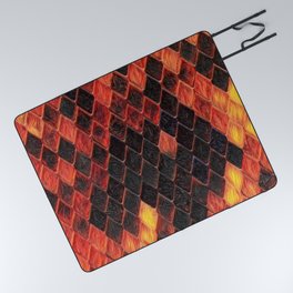GALATHI Surface Blocks Flames - Pattern Picnic Blanket