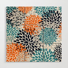 Modern Colorful Flower Wood Wall Art