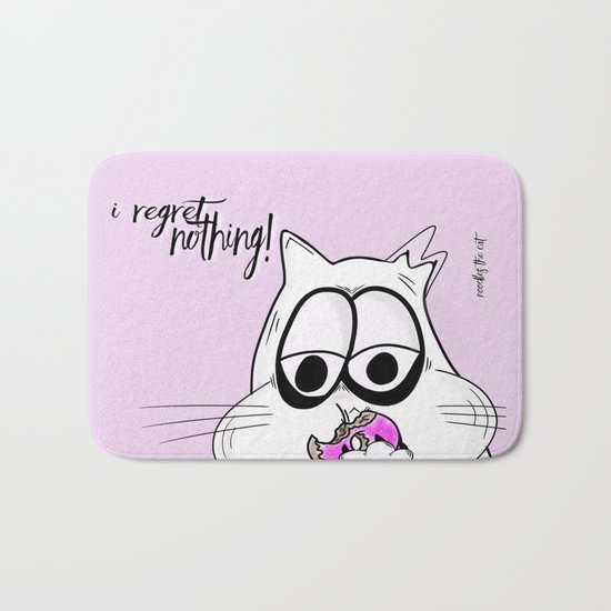 Noodles the Cat regrets nothing! Bath Mat