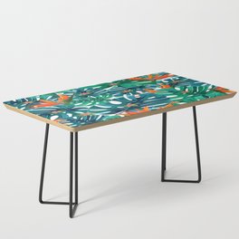 Red-Orange Tropical Flower Rainforest Coffee Table