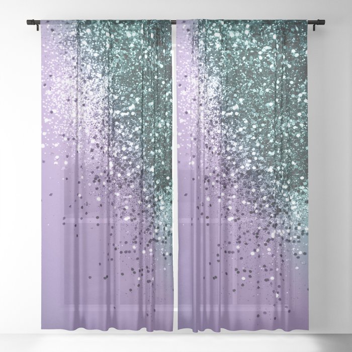 Mermaid Glitter Dream #2 (Faux Glitter) #shiny #decor #art #society6 Sheer Curtain