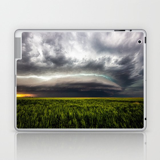 Sublette Splendor - Supercell Thunderstorm Over Wheat Field in Kansas Laptop & iPad Skin