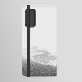 Snowy Mountains | Jasper Alberta | Landscape Photography | Black and White  Android Wallet Case