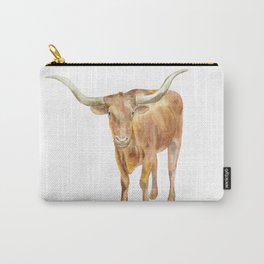 Texas Longhorn Steer Watercolor Carry-All Pouch | Cattle, Watercolorpainting, Universityoftexas, Ut, Watercolor, Painting, Steer, Ranch, Animal, Longhorn 