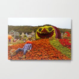 Pumpkin Heads Metal Print