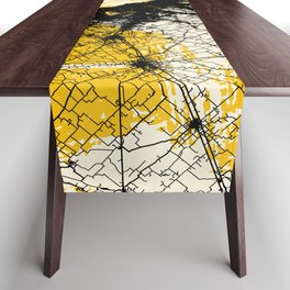 Buenos Aires, Argentina Map Collage, Yellow Table Runner