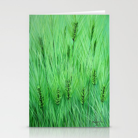 Green wheat Stationery Cards