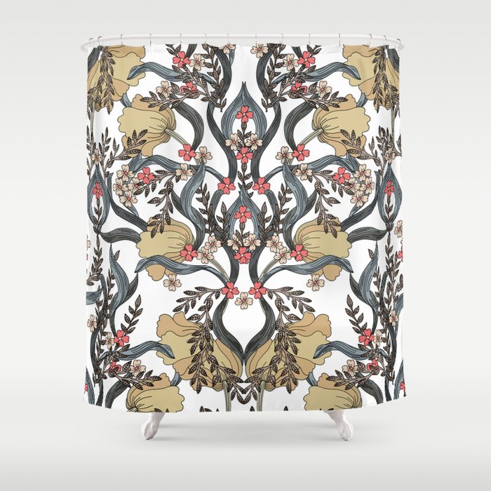 William Morris Pimpernel Art Nouveau Floral Shower Curtain