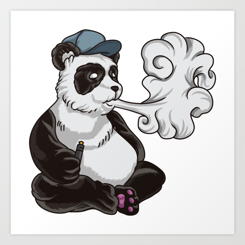 Vaping Panda Bear Illustration Animal Vape Art Print By Anziehend Society6