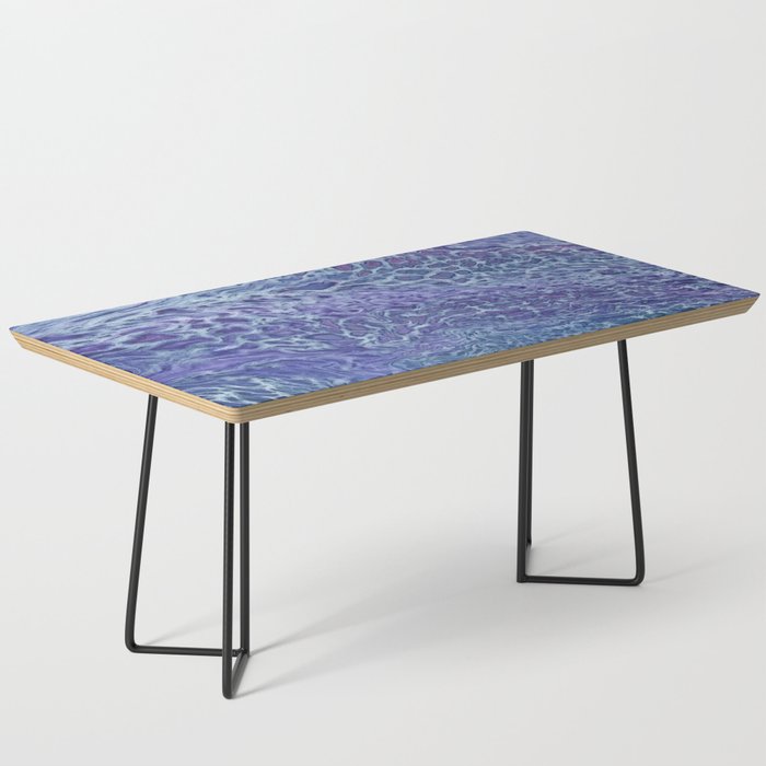 Blue & Violet Acrylic Abstract Fluid Art Coffee Table
