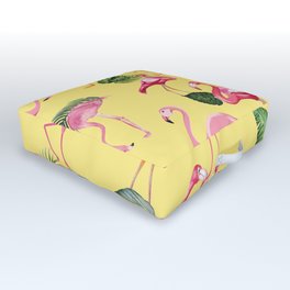 Flamingos Love Pattern 10 Outdoor Floor Cushion