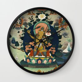 Buddhist Thangka of Manjushri Wall Clock