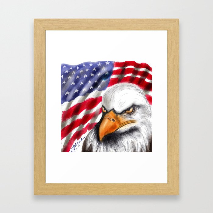 Flag and Eagle Framed Art Print