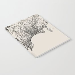 France, Nice City Map Drawing - Black and White Notebook