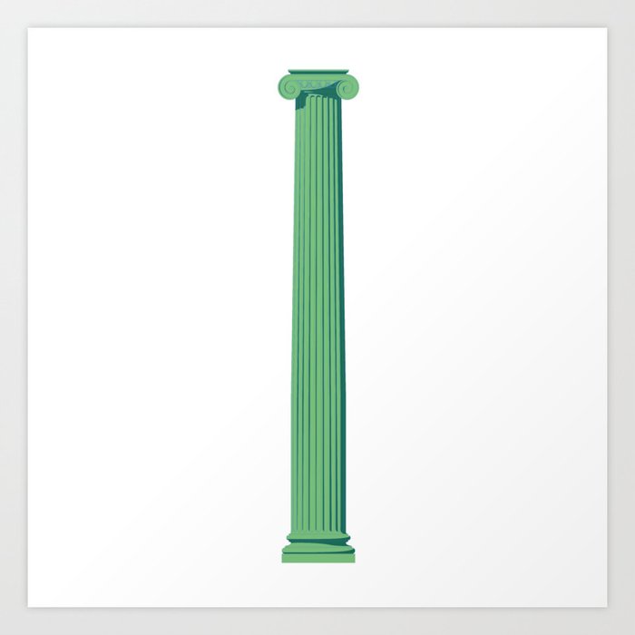 Iconic Green Ionic Column Art Print