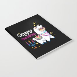 Llamakkah Kawaii Cute Llama Menorah Happy Hanukkah Notebook