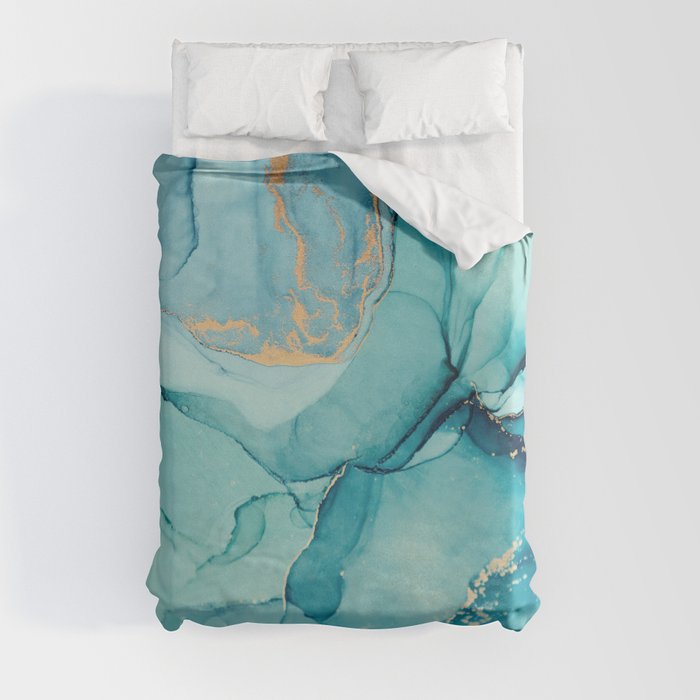 Abstract Turquoise Art Print By LandSartprints Duvet Cover by ...