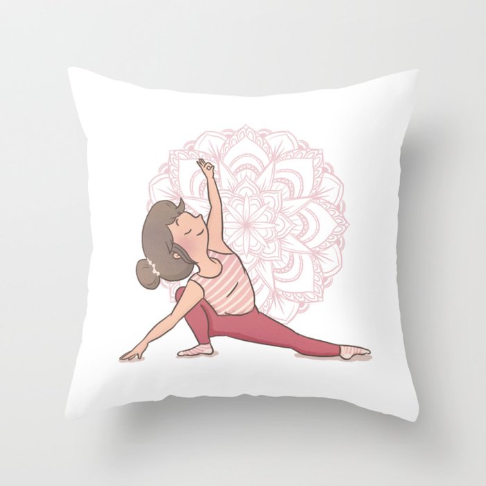 Yoga Girl - Side Lunge Throw Pillow