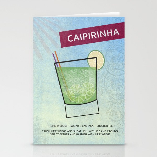 Caipirinha Cocktail Stationery Cards