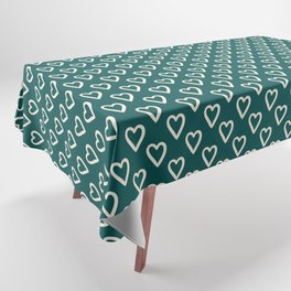 Blue and white hearts for Valentines day Tablecloth