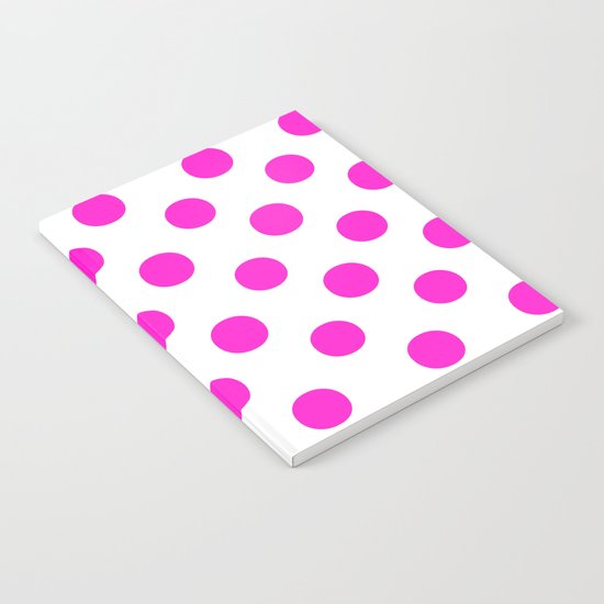 Polka Dots (Hot Magenta/White) Notebook