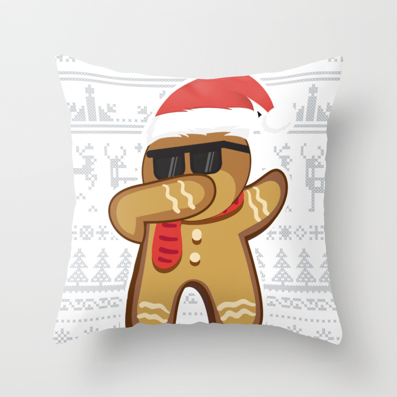Ugly Sweater Dabbing Gingerbread Man Throw Pillow By Brilliant