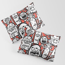 Monsters Red Kids Pattern Pillow Sham
