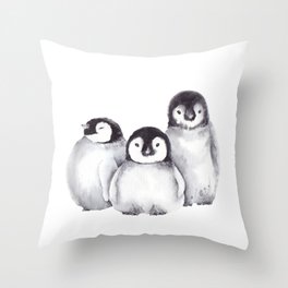 Baby Penguins Throw Pillow