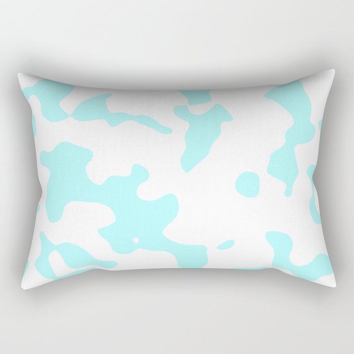 Large Spots - White and Celeste Cyan Rectangular Pillow by ...