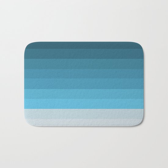 Blue Lagoon stripes pattern Bath Mat