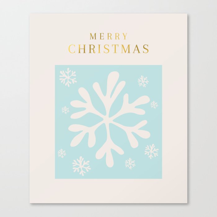 Matisse inspired Christmas winter snowflake Canvas Print