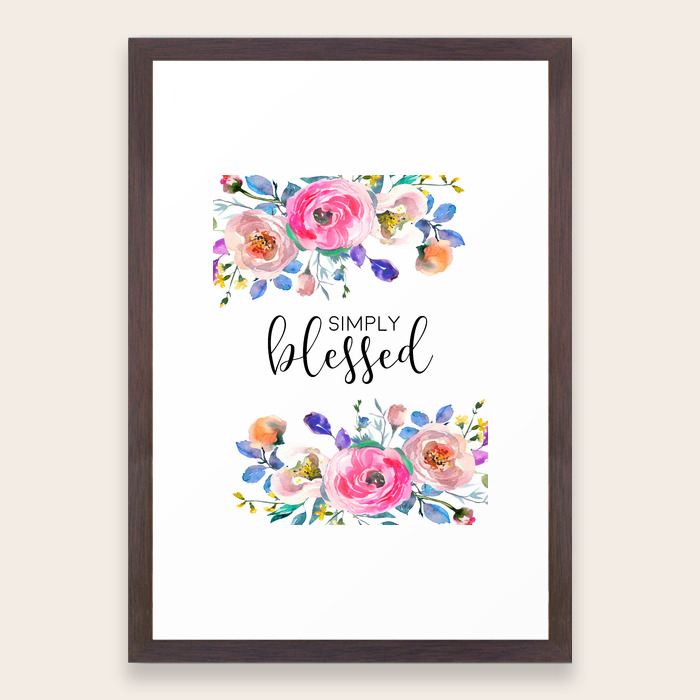 Simply Blessed Gallery Wall Inspirational Quote Printable Wall Art Framed Art Print By Printableartsy Society6