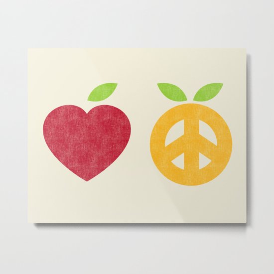 Apple and Orange - Love and Peace Metal Print