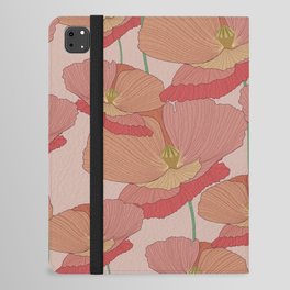 Soft Poppy // Normal Scale// Salmon Pink Background  iPad Folio Case