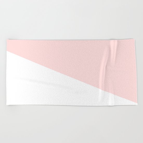Urban Geometry Perfect Pink + White Beach Towel