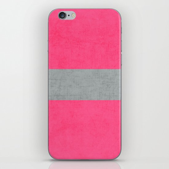 hot pink and gray classic iPhone & iPod Skin
