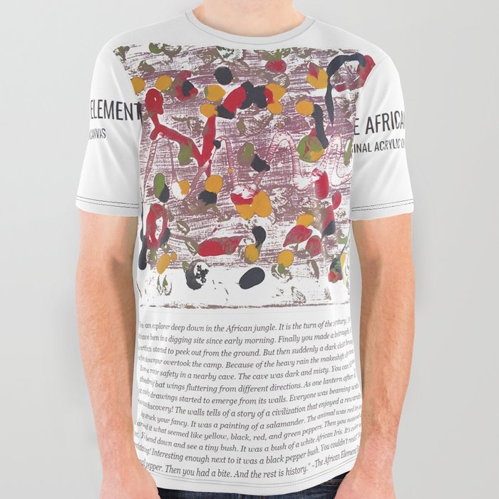 The African Element / Art Stories All Over Graphic Tee | Painting, Acrylic, Abstract, Colorful, Red, Painting, Wall-decor, African, Creative-writing, Art-stories