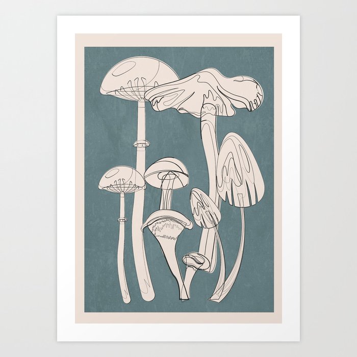 Abstract Mushrooms 10 Art Print