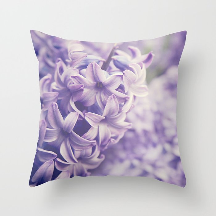 Purple Hyacinth Throw Pillow