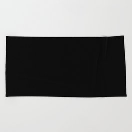 Pitch Black Jet Black Solid Black Color Beach Towel