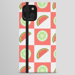 Tropical fruit watermelon and lime pattern print  iPhone Wallet Case