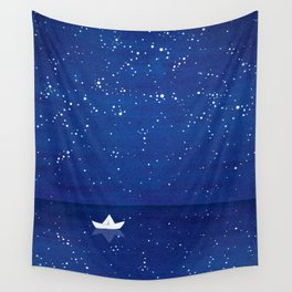 Zen sailing, ocean, stars Wall Tapestry