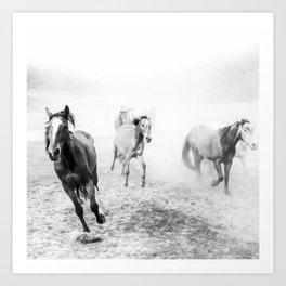Running with the horses Art Print