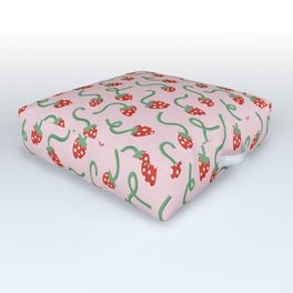 Curly Strawberry pattern  Outdoor Floor Cushion