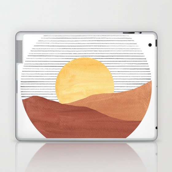Abstract boho sunrise, terracotta desert Laptop & iPad Skin